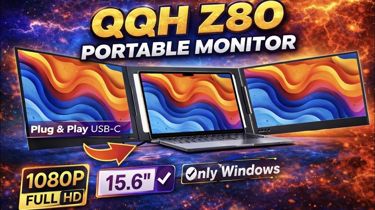 Z80 Small Computer Monitor QQH Z80 Portable Monitor Review🔥Triple Screen Setup | 1080p #QQHZ80 ...