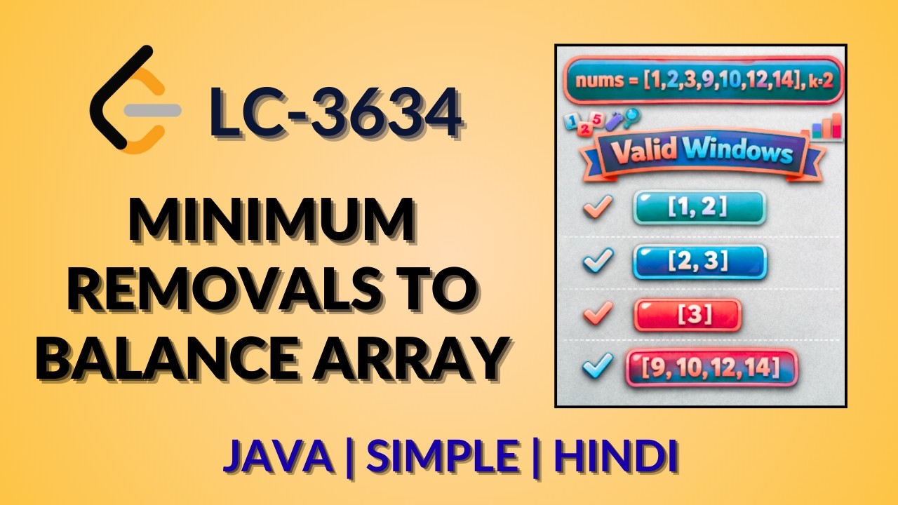 java remove array element: methods & code - naukri... Minimum Removals to Balance Array | Leetcode 3634 | Java-Hindi - YouTube