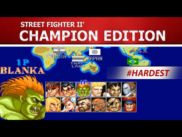 STREET FIGHTER 2 CHAMPION EDITION (NES) BLANKA HARDEST GAMEPLAY
