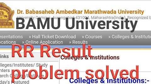 bamu university RR result revised results, bamu result 2020, bamu university exam news #bamu #result