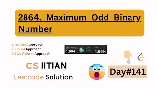Maximum Odd Binary Number Leetcode Daily Challenge 2864 Maximum Odd Binary Number #leetcode