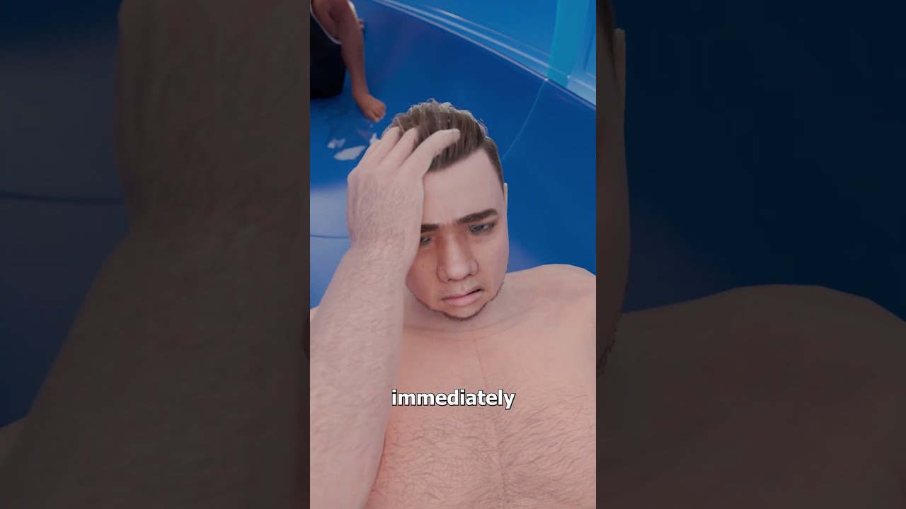 He Got Stuck In A Water Slide 