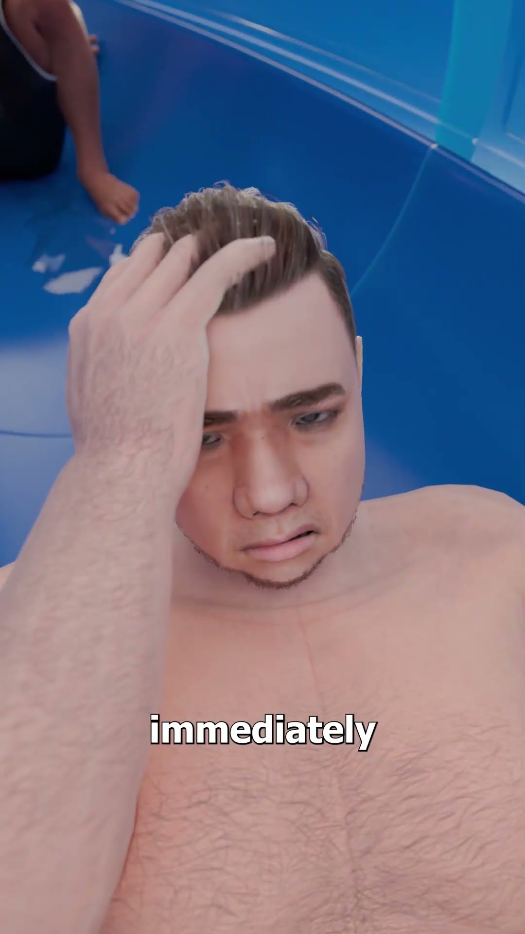 He Got Stuck In A Water Slide ?
