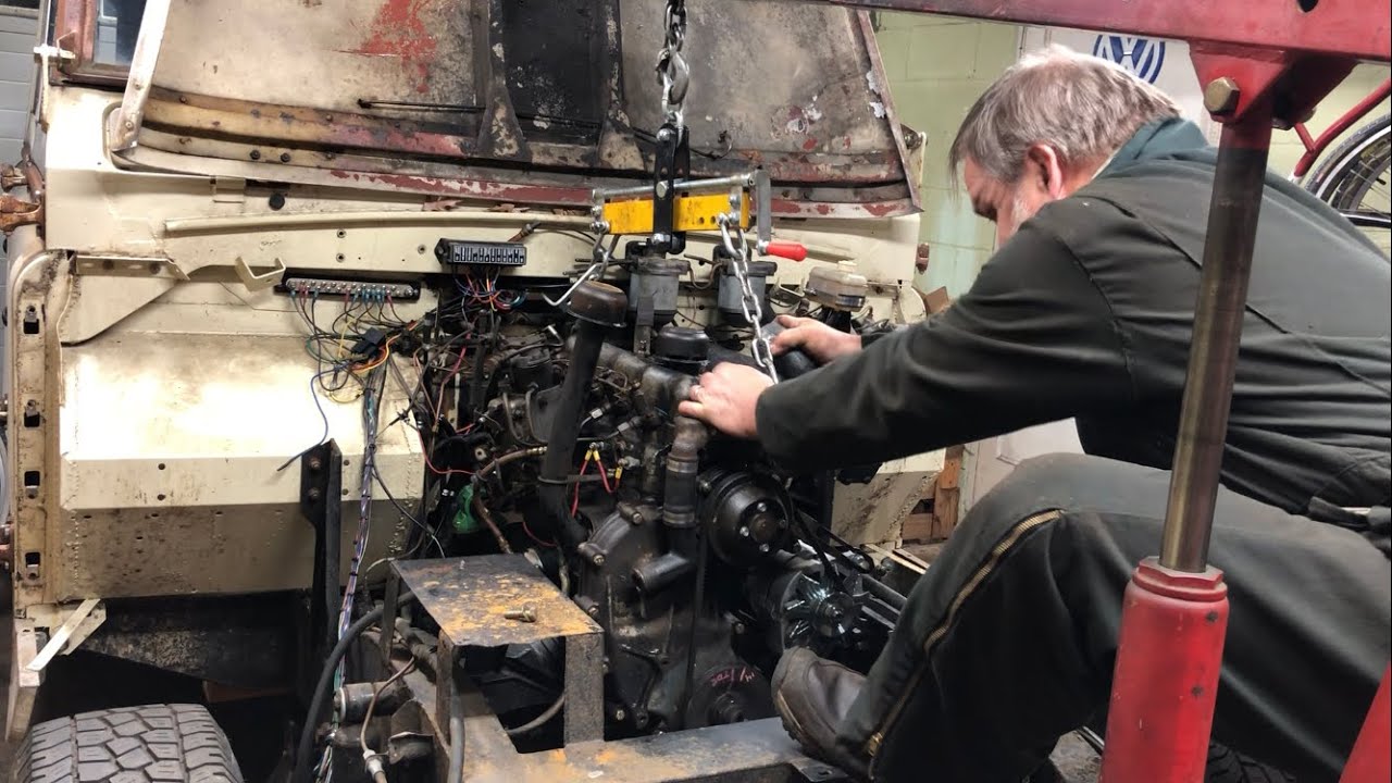 Engine removal & measure for engine swap Land Rover Series 2A Scotty ...