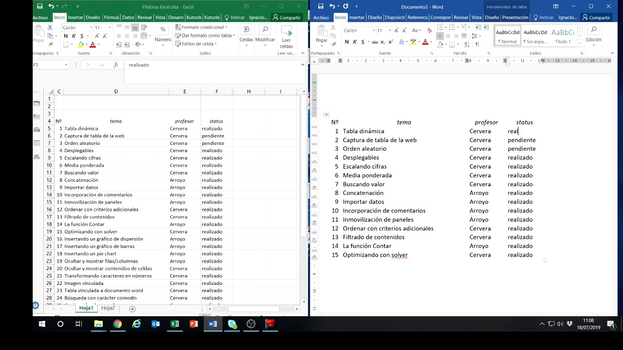 upcomillas calendario academico Excel 2: Tablas Vinculadas a documento Word