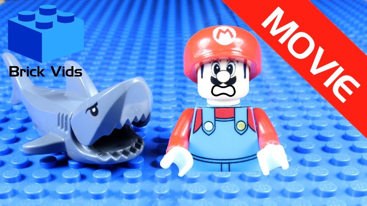 Lego Mario Shark Attack Funny Parody Movie Lego Mario Jaws Funny