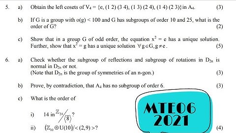 ABSTRACT ALGEBRA Solved Assignment MTE06 2021 Part-3
