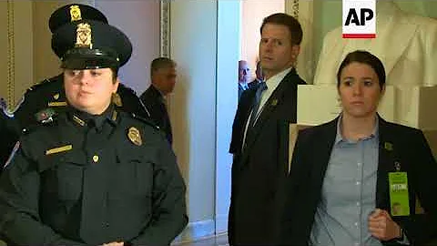 Trump Departs Capitol After Meeting with GOP