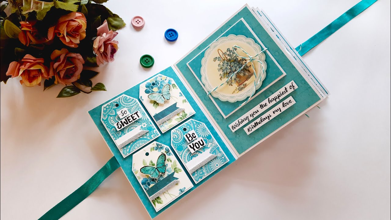 Красивый альбом для вырезок своими руками на день рождения | Идеи создания альбома | Мастер-класс