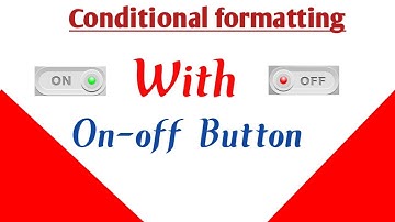 Conditional formatting in excel with on/off button || excel tips and tricks  in hindi