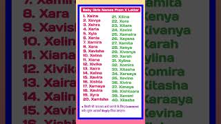 Baby Girls Names From X Letter