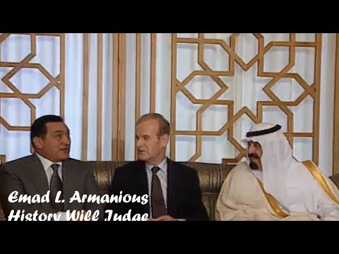 مبارك وحافظ الأسد والأمير عبدالله ولي عهد السعودية في دمشق خلال زيارة الرئيس مبارك لسوريا في7 6 1996