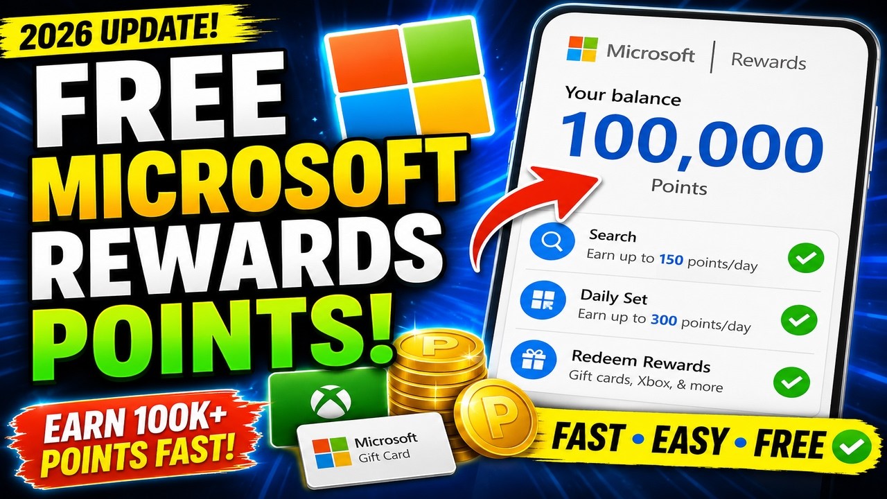 Free Microsoft Rewards Points 🔥 How to Earn 100,000 Points Fast - YouTube