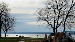 Walking With Liberty Next To Cayuga Lake