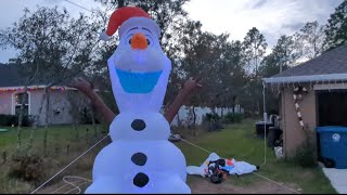 (Review) Gemmy Airblown Inflatable 2015 11FT Tall Olaf With Sound BJ'S Exclusive