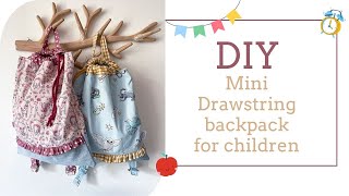 Mini drawstring backpack for children - Easy DIY sewing tutorial