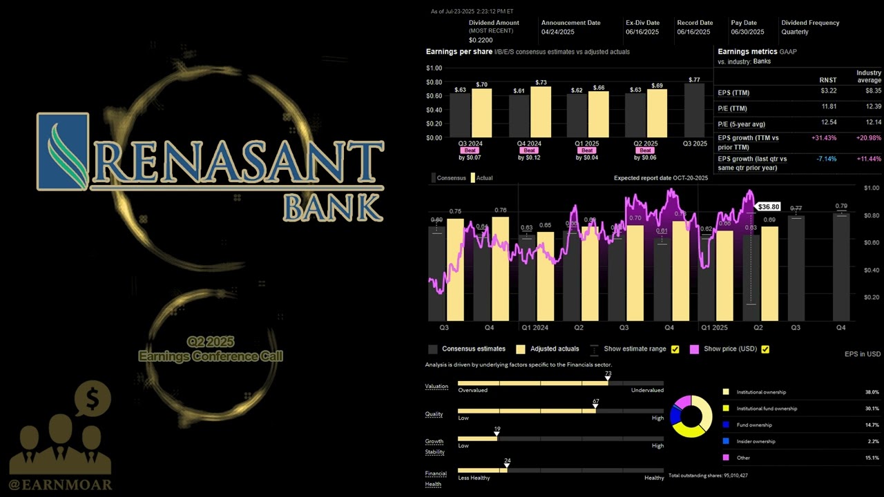 $RNST Renasant Q2 2025 Earnings Conference Call