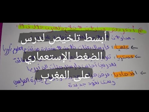 أبسط تلخيص لدرس الضغط الإستعماري على المغرب للسنة الثالثة إعدادي