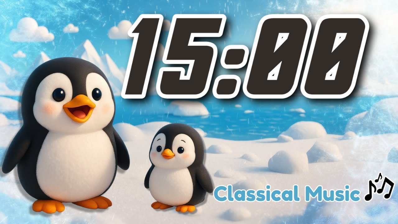 15 Minute Penguin Day Timer with Classical Music for Classrooms 🐧 - YouTube
