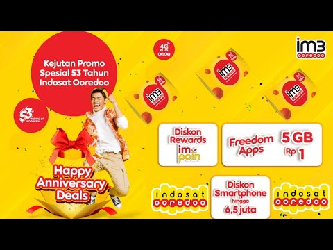 Rp 1 Kejutan Promo Indosat FREEDOM 5GB, Spesial Ulang Tahun Indosat Ooredoo ke 53. 