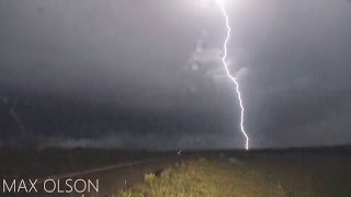 Huge EF3 Tornado and Lightning near Turkey, TX - May 23, 2016