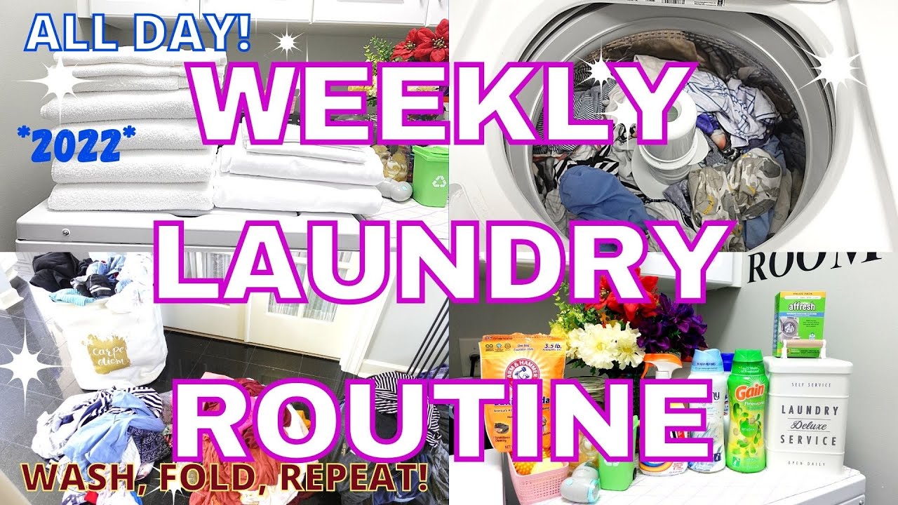 WEEKLY LAUNDRY ROUTINE | LAUNDRY MOTIVATION 2022 | ALL DAY LAUNDRY MOTIVATION