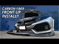 Carbon Fiber Front Lip Install On My 10th Gen Honda Civic Si! Not Available In the USA :(!