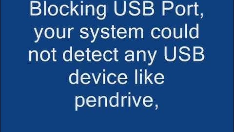 Block /Disable USB Port in XP and Vista