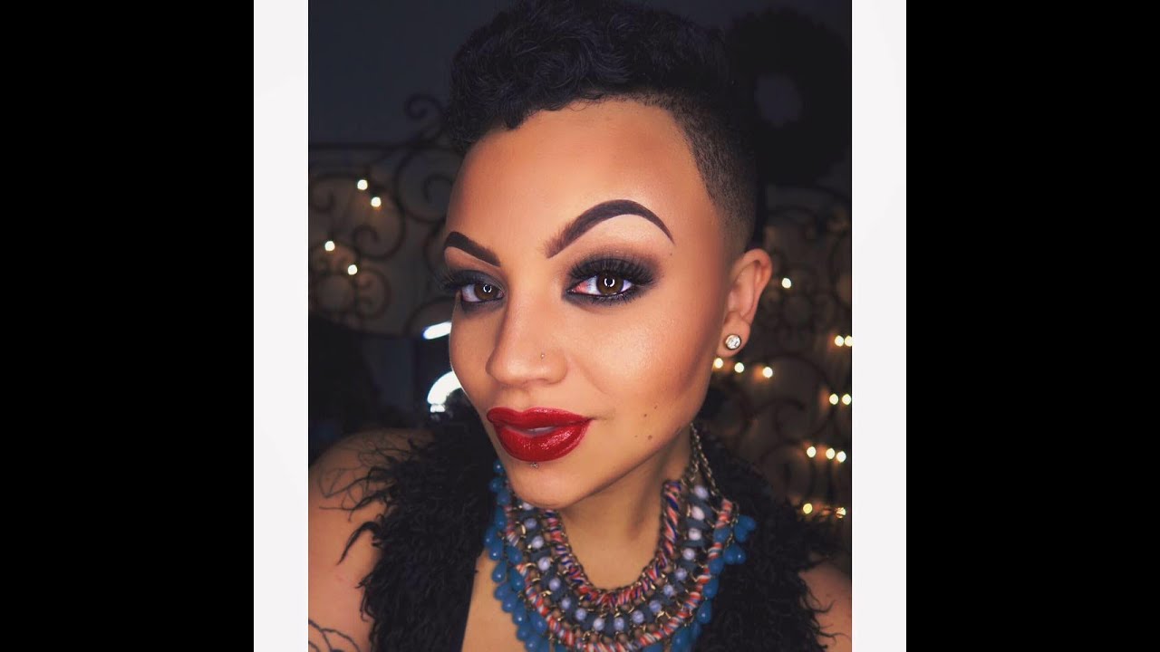 Dramatic Smokey eye with a bold red lip - YouTube