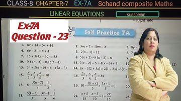 Ex 7A Q.23 | Linear Equations Class 8 | S Chand Composite Maths | Komal Gupta 