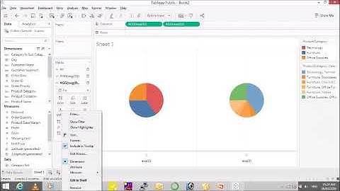 Tableau - Creating Pie Chart with Drill-Down Option