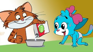 Cartoon Cat For Kids | Baby Caring Cat Feeds Milk to Baby Funny Animation | New Episode | Cat & Keet