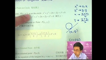 Herman Yeung - DSE 數學 C 天書 - 第3堂 02 (Equation of tangent at circle 圓上一點求切線 1)