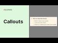 Insert callouts instantly with slash commands | Documate for ServiceNow