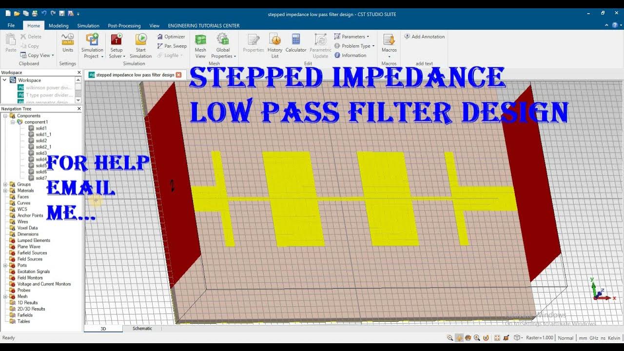 stepped impedance low pass filter design in cst YouTube