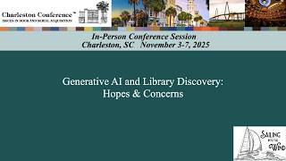 Generative AI and Library Discovery: Hopes & Concerns
