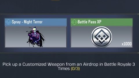 Pick up a customized weapon from an airdrop in battle royale 3 times