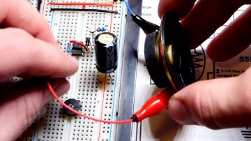 Speaker powered by astable mode 555 using light dependent resistor LDR timing circuit electronics