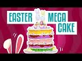 How to Make An EASTER MEGA CAKE! Giant Macaroons, Honey Buttercream, Lavender and Candy!