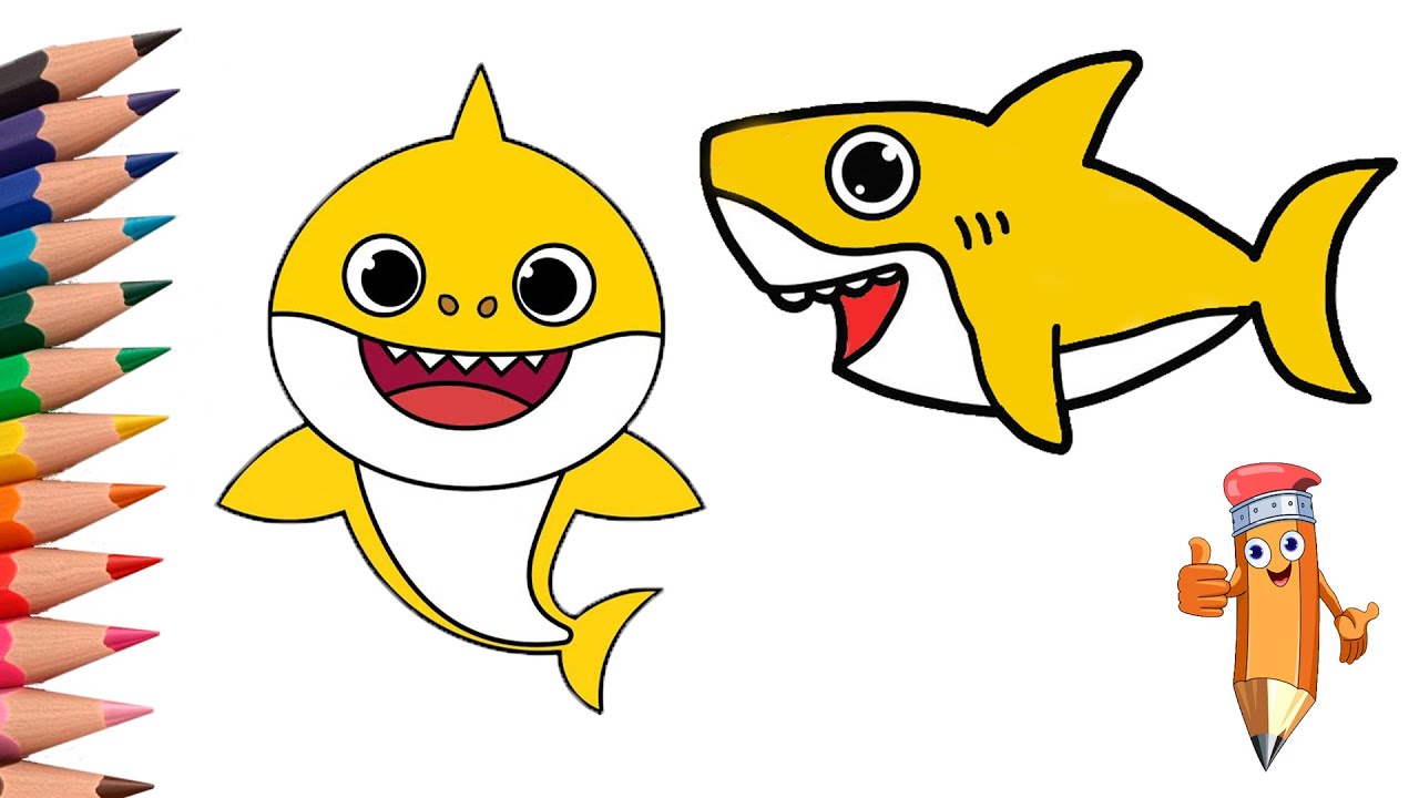 How to draw a baby shark easy step by step - YouTube