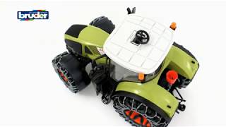 はたらくくるまのおもちゃ！bruder☆ブルーダー☆BR03017 Claas Axion950トラクター&スノーチェーン・ブロワー