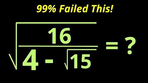 Math Olympiad | A Nice Square Root Simplification Problem | 99% Failed This...