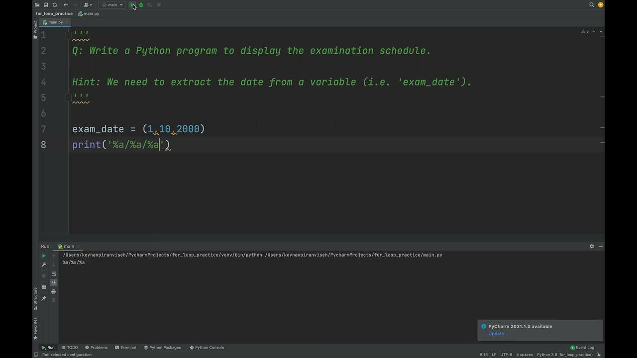 Python-Write a program to display the examination schedule. - YouTube