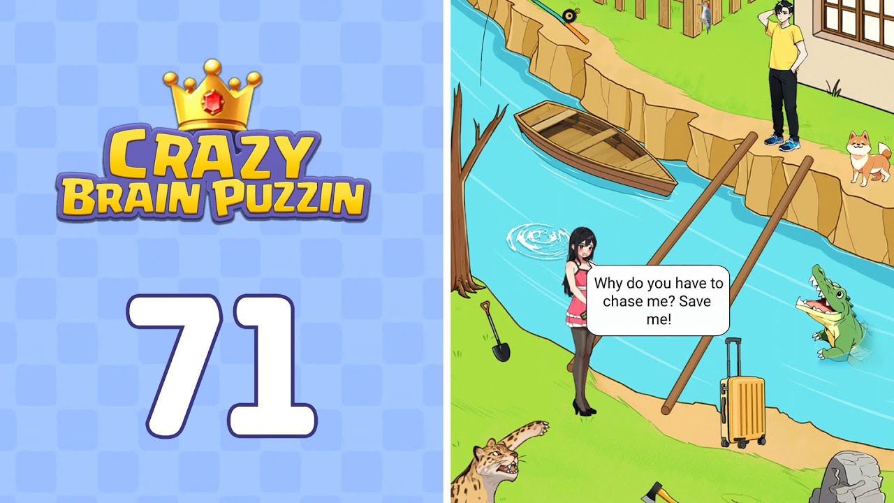 Crazy Brain Puzzle Level 71 River Crossing Crisis - YouTube