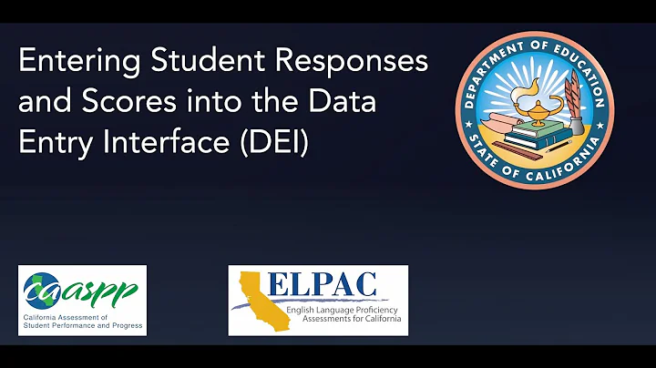 Entering Student Responses and Scores into the Data Entry Interface (DEI) - DayDayNews