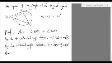 Tangent Secant Segment Theorem, Euclidean Geometry, Angles and Circles, Part 10