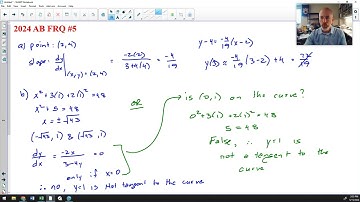 2024 AP Calculus AB Exam - FRQ #5 Solution
