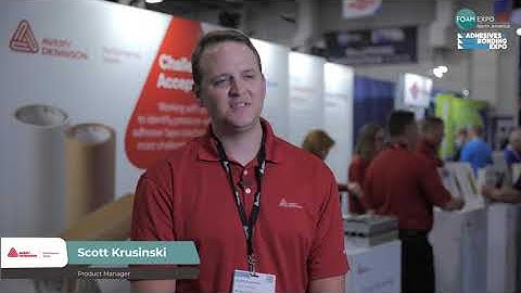 Scott Krusinski from Avery Dennison Performance Tapes speaks to the Adhesives & Bonding Expo team