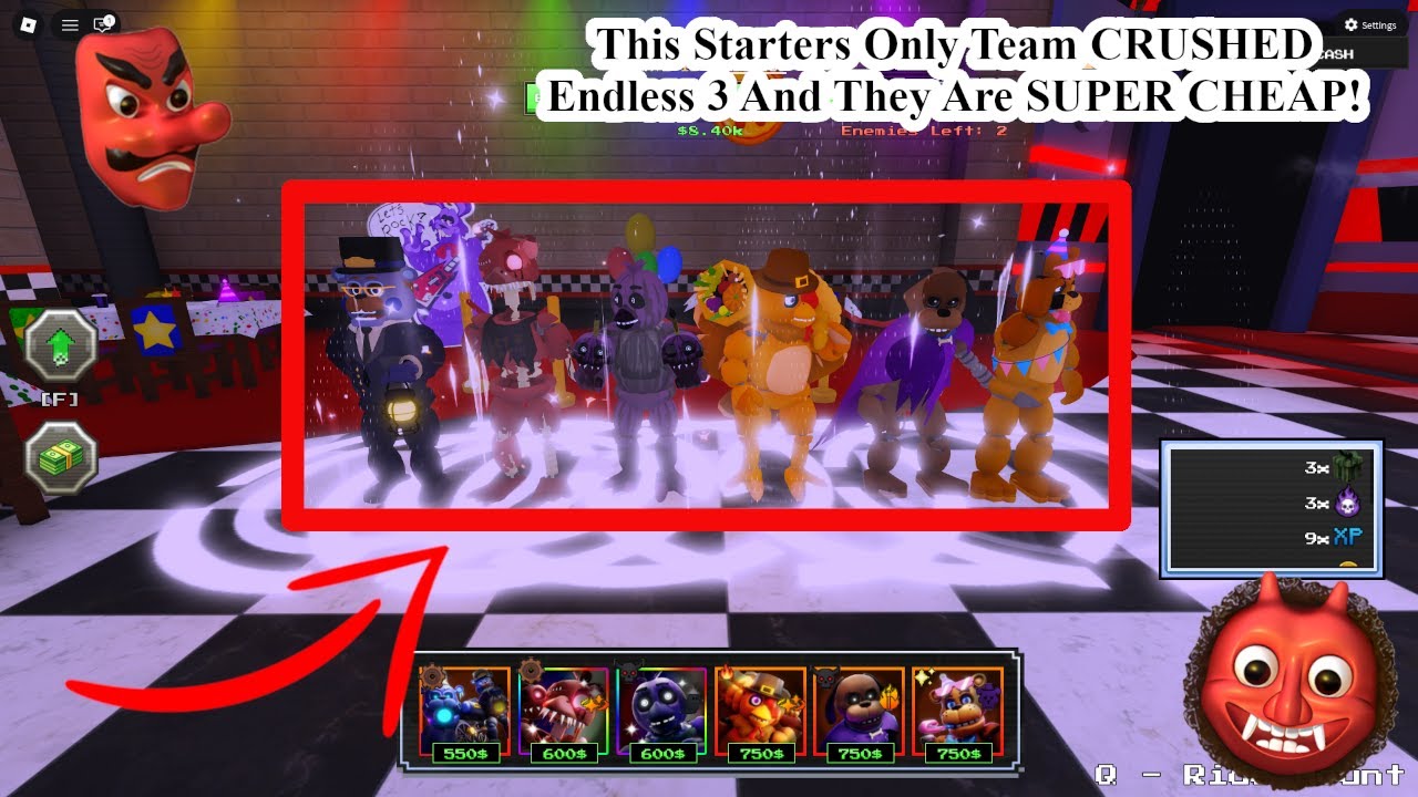 A Team Of ONLY STARTERS In Endless 3 Produced SHOCKING Results In Five Nights TD 2! (Nice)