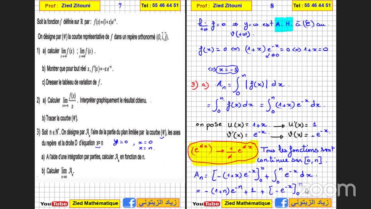 02- Exponentielle Correction Exercice Bac Math /Science / Technique / Info / Eco